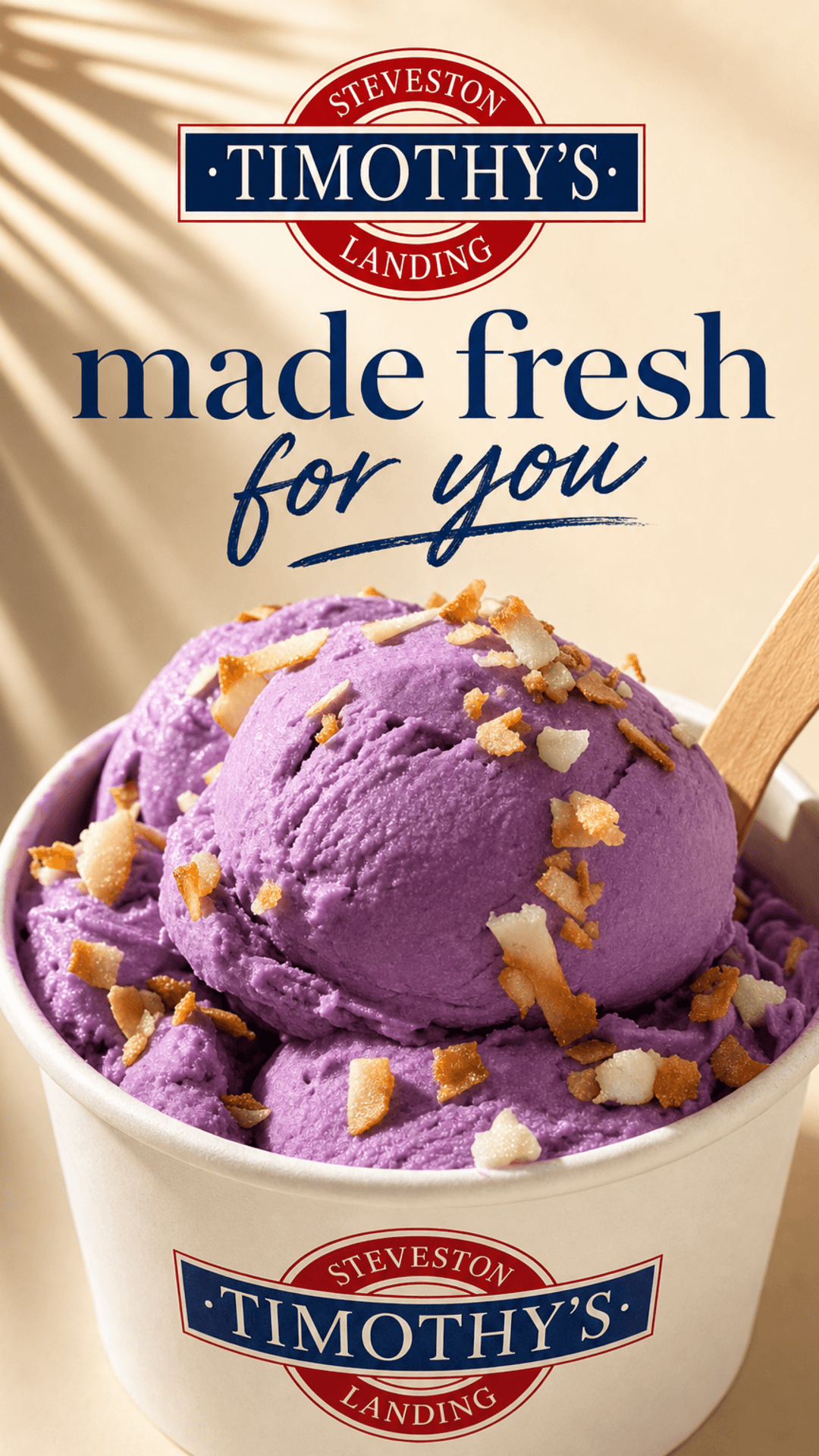 Timothy's ube gelato — made fresh for you
